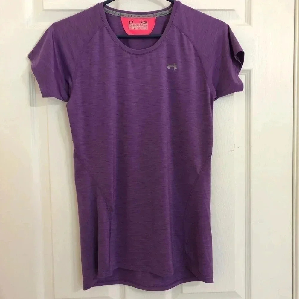 Under Armour Purple Heat Gear T-Shirt Size XS